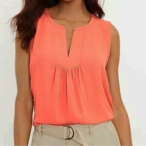 🔥PRICE DROP🔥 LOFT  V-Neck Sleeveless Blouse, Coral, Size M